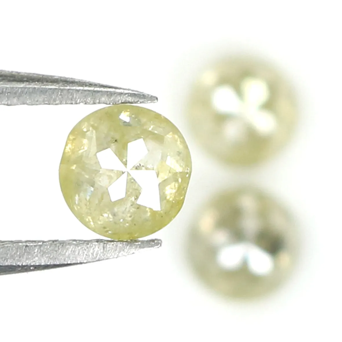 Natural Loose Rose Cut Diamond Yellow Grey Color 1.76 CT 4.60 MM Rose Cut Shape Diamond L9208