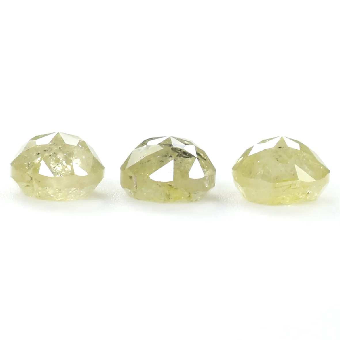 Natural Loose Rose Cut Diamond Yellow Grey Color 1.76 CT 4.60 MM Rose Cut Shape Diamond L9208