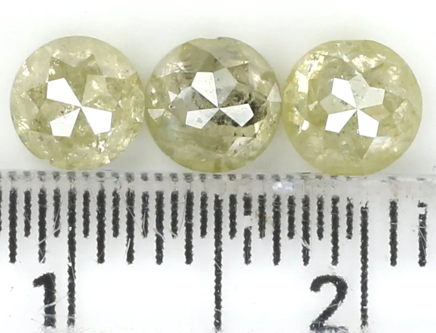 Natural Loose Rose Cut Diamond Yellow Grey Color 1.76 CT 4.60 MM Rose Cut Shape Diamond L9208