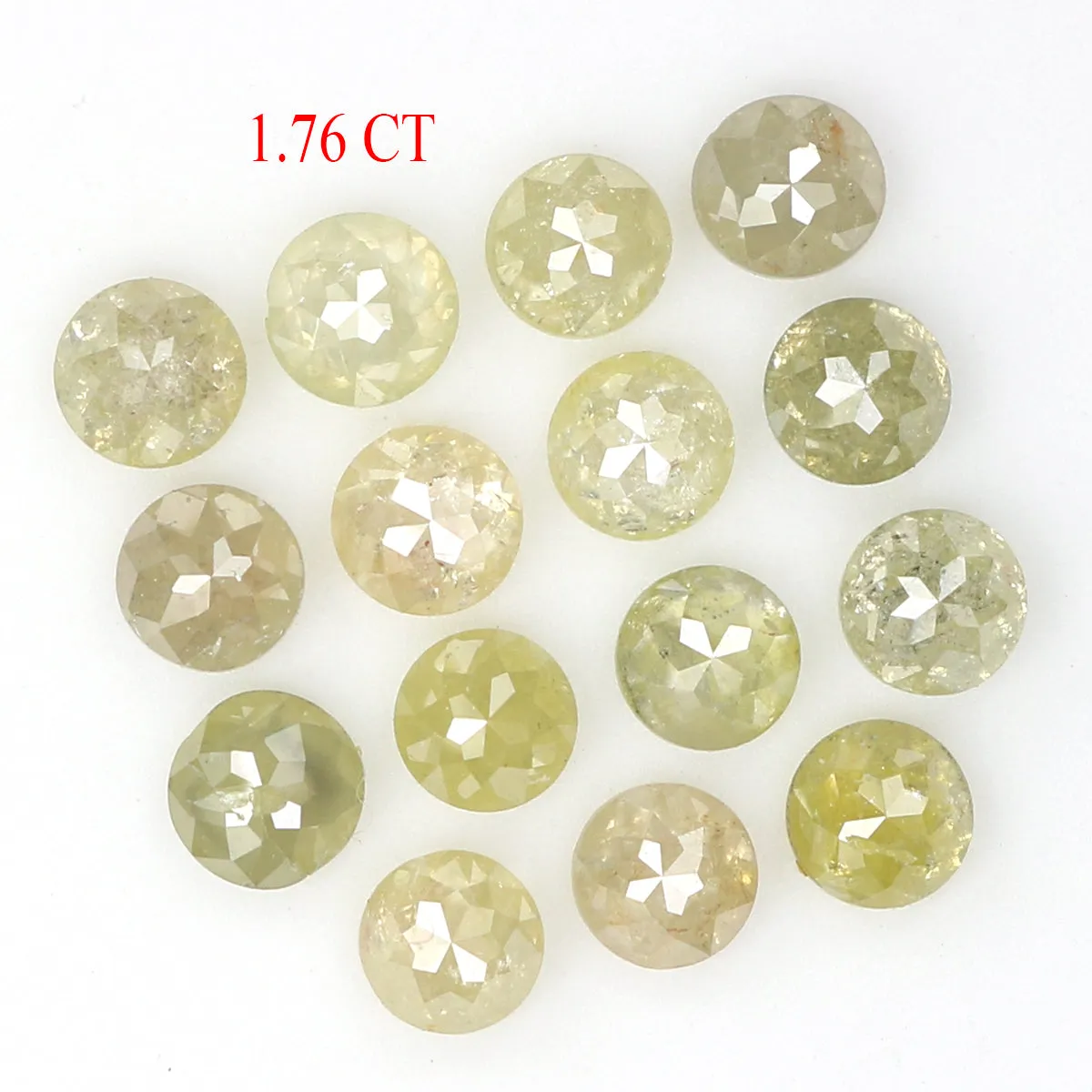 Natural Loose Rose Cut Diamond Yellow Grey Color 1.79 CT 2.70 MM Rose Cut Shape Diamond L1672