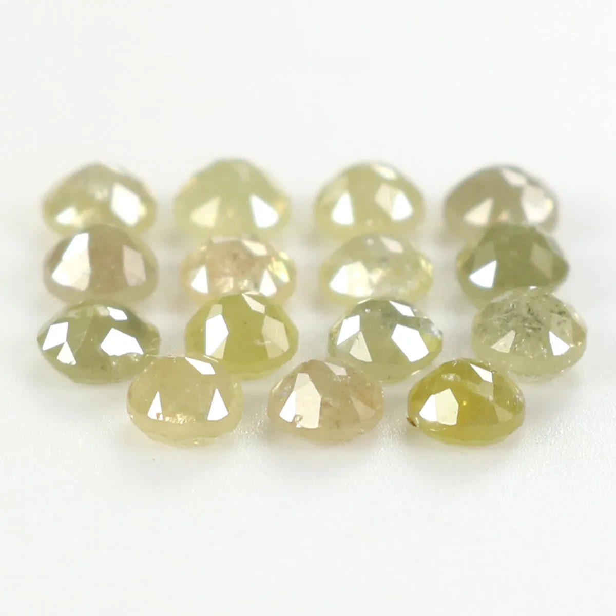 Natural Loose Rose Cut Diamond Yellow Grey Color 1.79 CT 2.70 MM Rose Cut Shape Diamond L1672