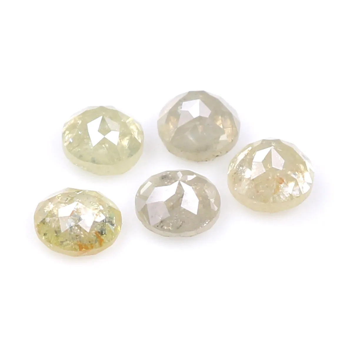 Natural Loose Rose Cut Grey Yellow Diamond Color 1.24 CT 3.50 MM Round Rose Cut Shape Diamond L9782