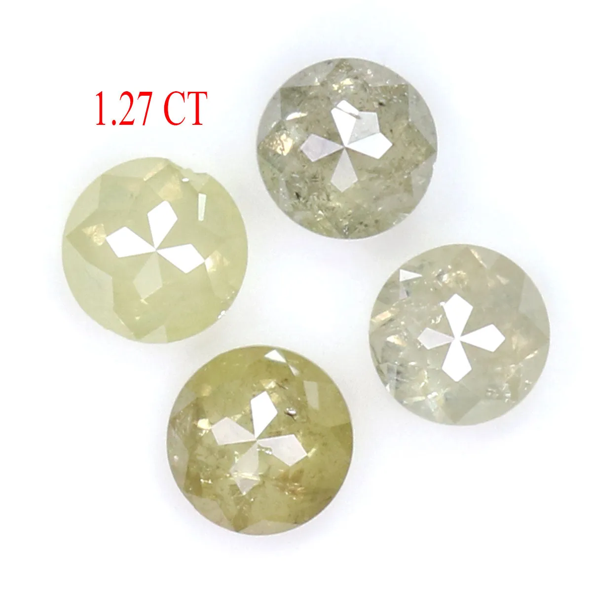 Natural Loose Rose Cut Yellow Grey Diamond Color 0.90 CT 3.50 MM Round Rose Cut Shape Diamond L5038