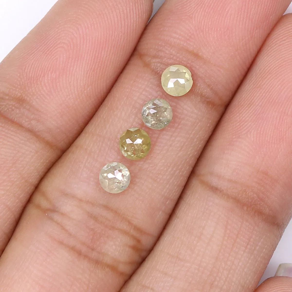 Natural Loose Rose Cut Yellow Grey Diamond Color 0.90 CT 3.50 MM Round Rose Cut Shape Diamond L5038