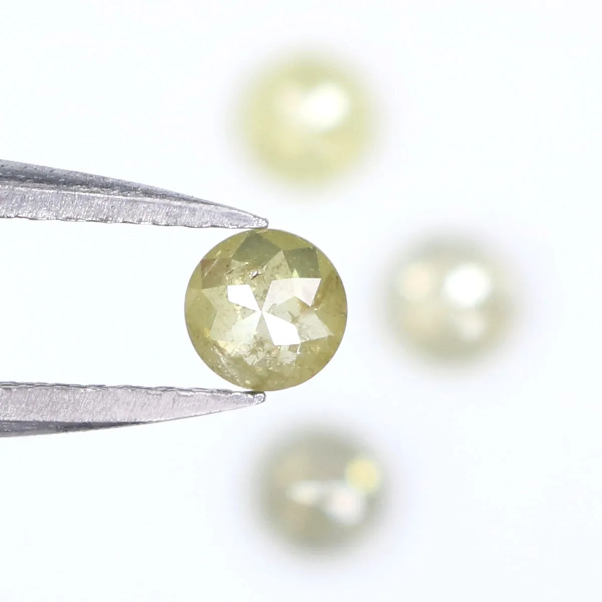 Natural Loose Rose Cut Yellow Grey Diamond Color 0.90 CT 3.50 MM Round Rose Cut Shape Diamond L5038