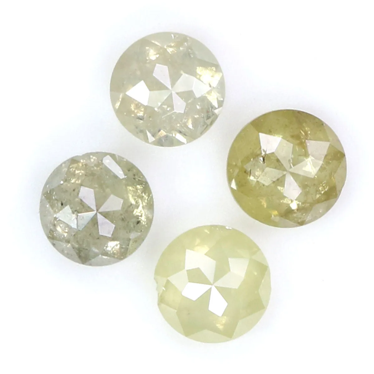 Natural Loose Rose Cut Yellow Grey Diamond Color 0.90 CT 3.50 MM Round Rose Cut Shape Diamond L5038