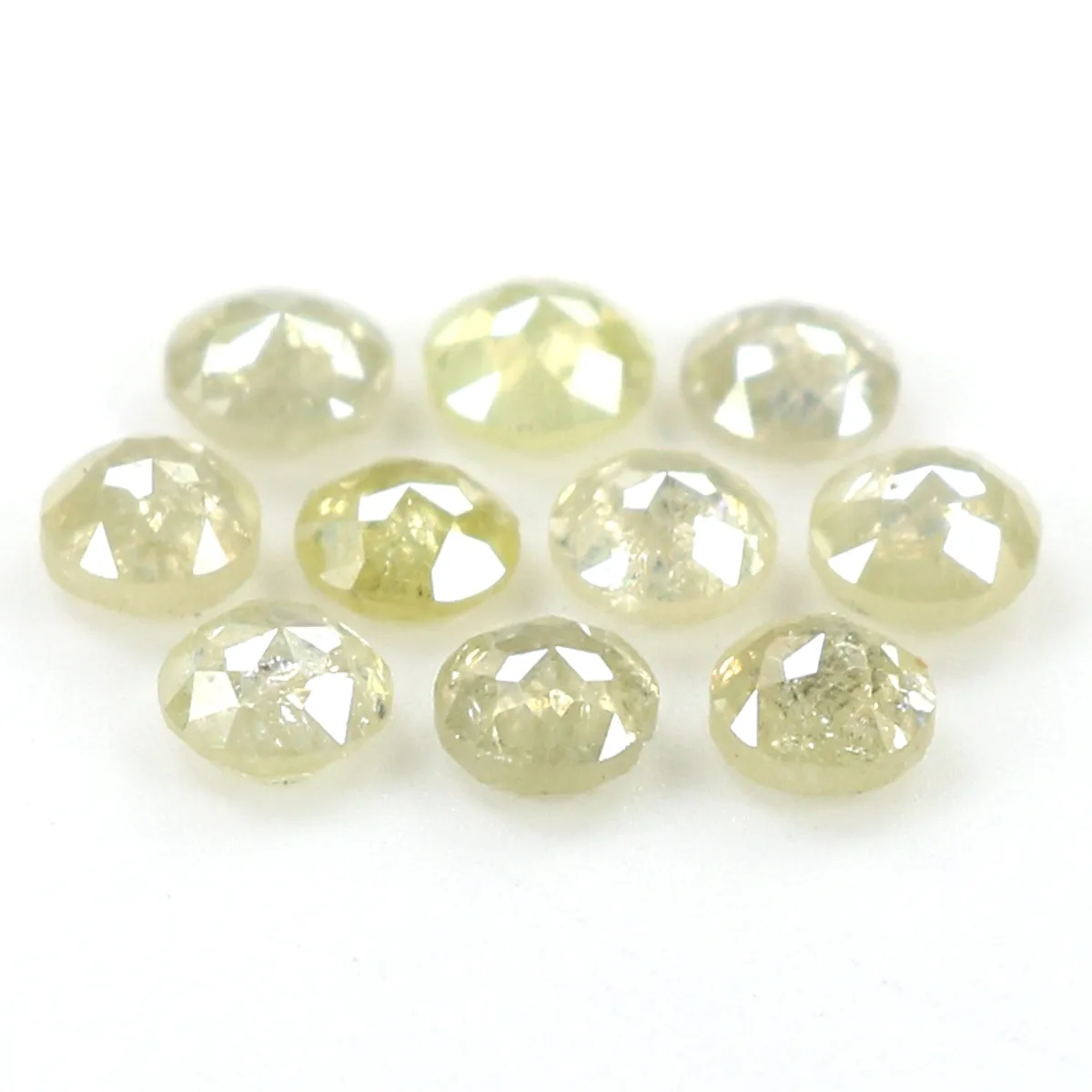 Natural Loose Rose Cut Yellow Grey Diamond Color 1.32 CT 2.90 MM Round Rose Cut Shape Diamond L9253