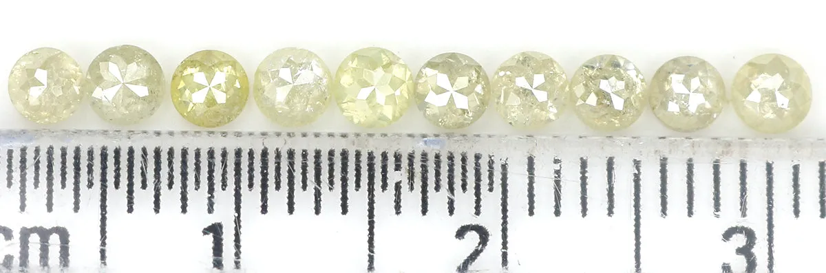 Natural Loose Rose Cut Yellow Grey Diamond Color 1.32 CT 2.90 MM Round Rose Cut Shape Diamond L9253