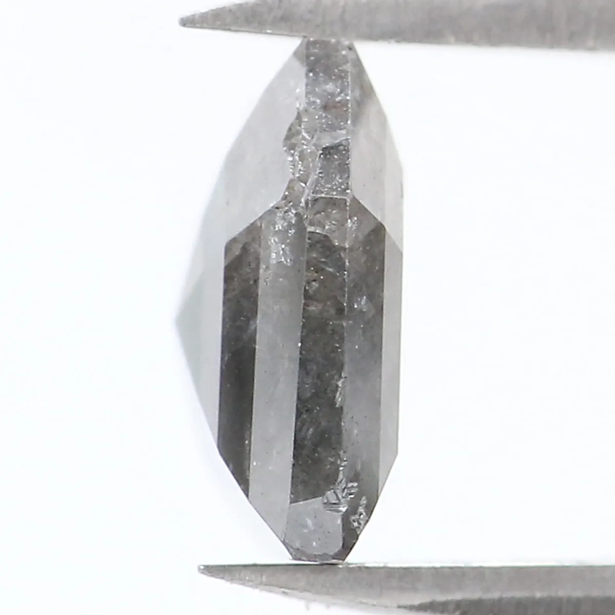 Natural Loose Shield Salt And Pepper Black Grey Color Diamond 2.54 CT 9.45 MM Shield Shape Rose Cut Diamond L7578