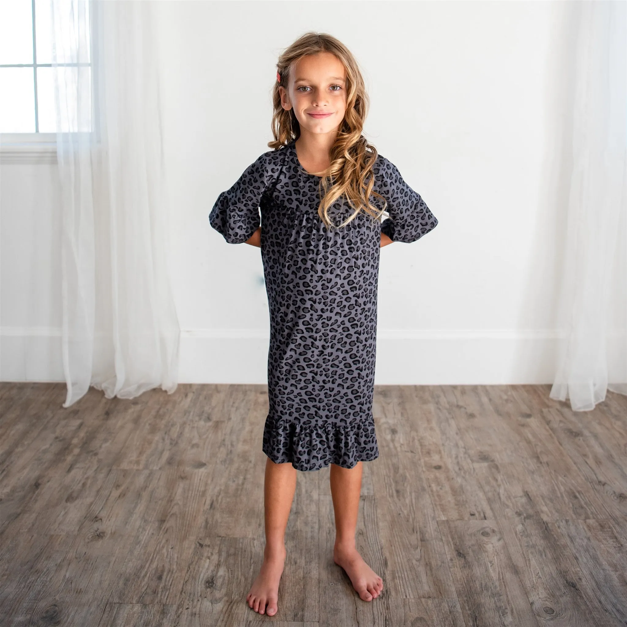 Noel House Dress (Girls' Sizes): Leopard