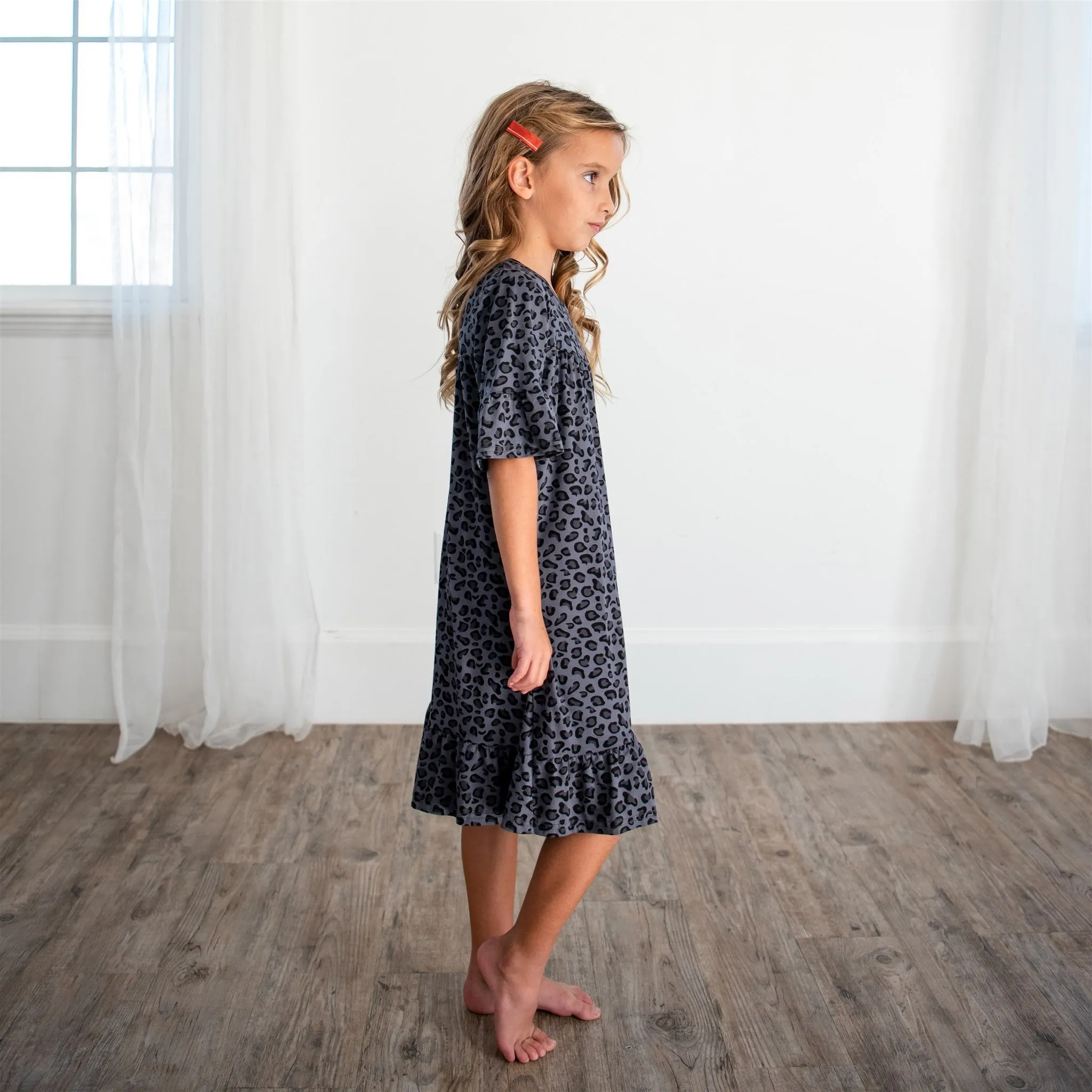 Noel House Dress (Girls' Sizes): Leopard