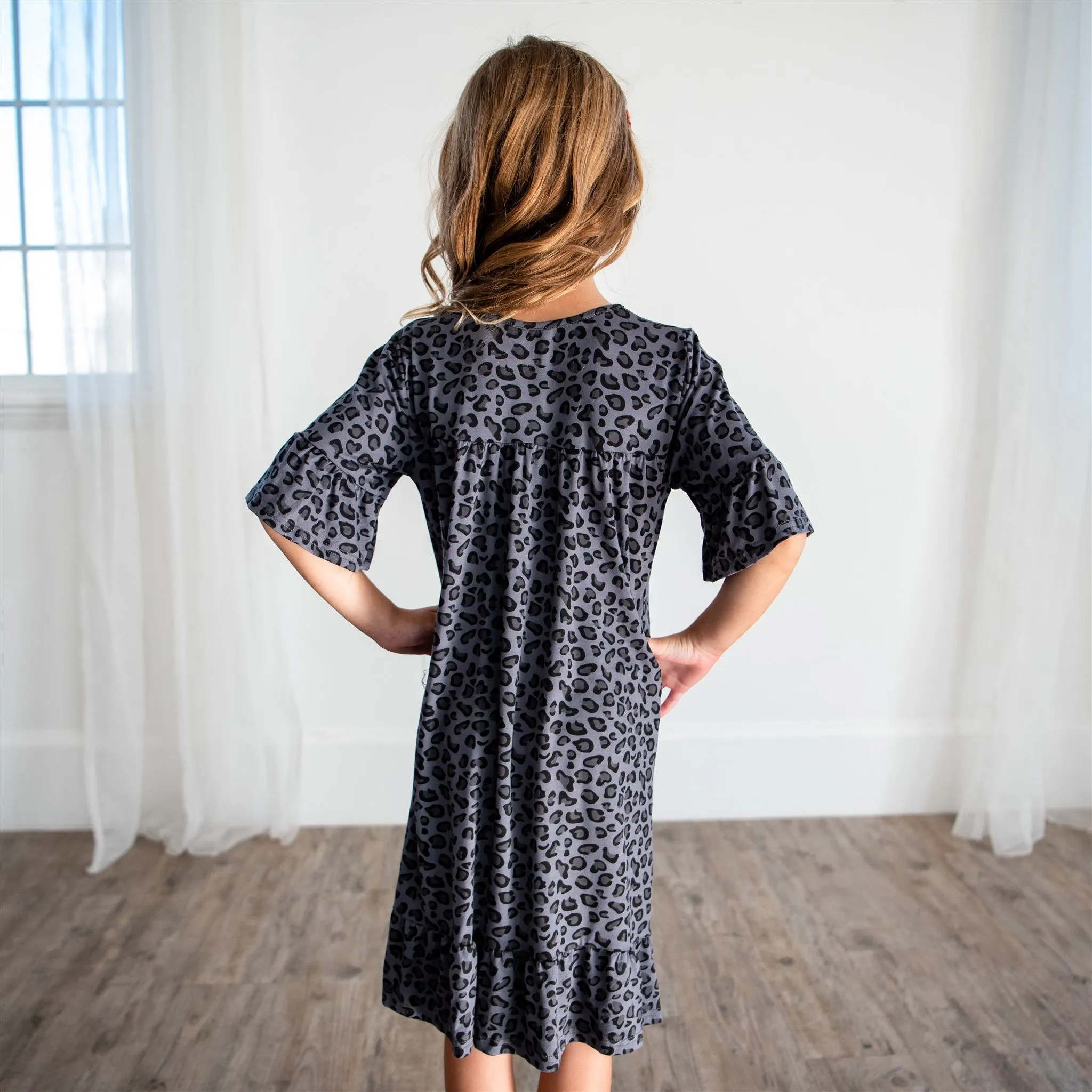 Noel House Dress (Girls' Sizes): Leopard