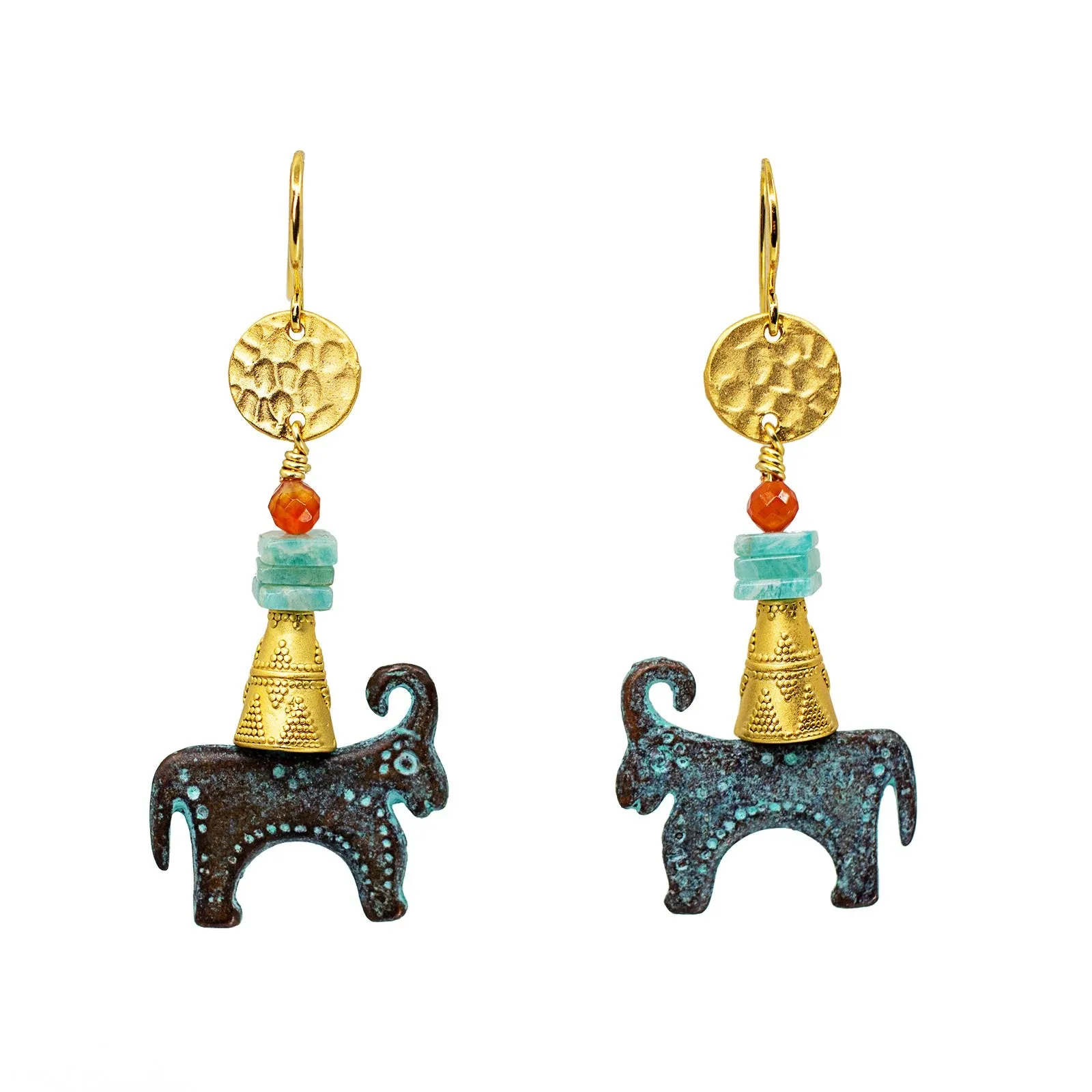 N°767 The Tangerine & Mint Continent of Imagination Statement Earrings