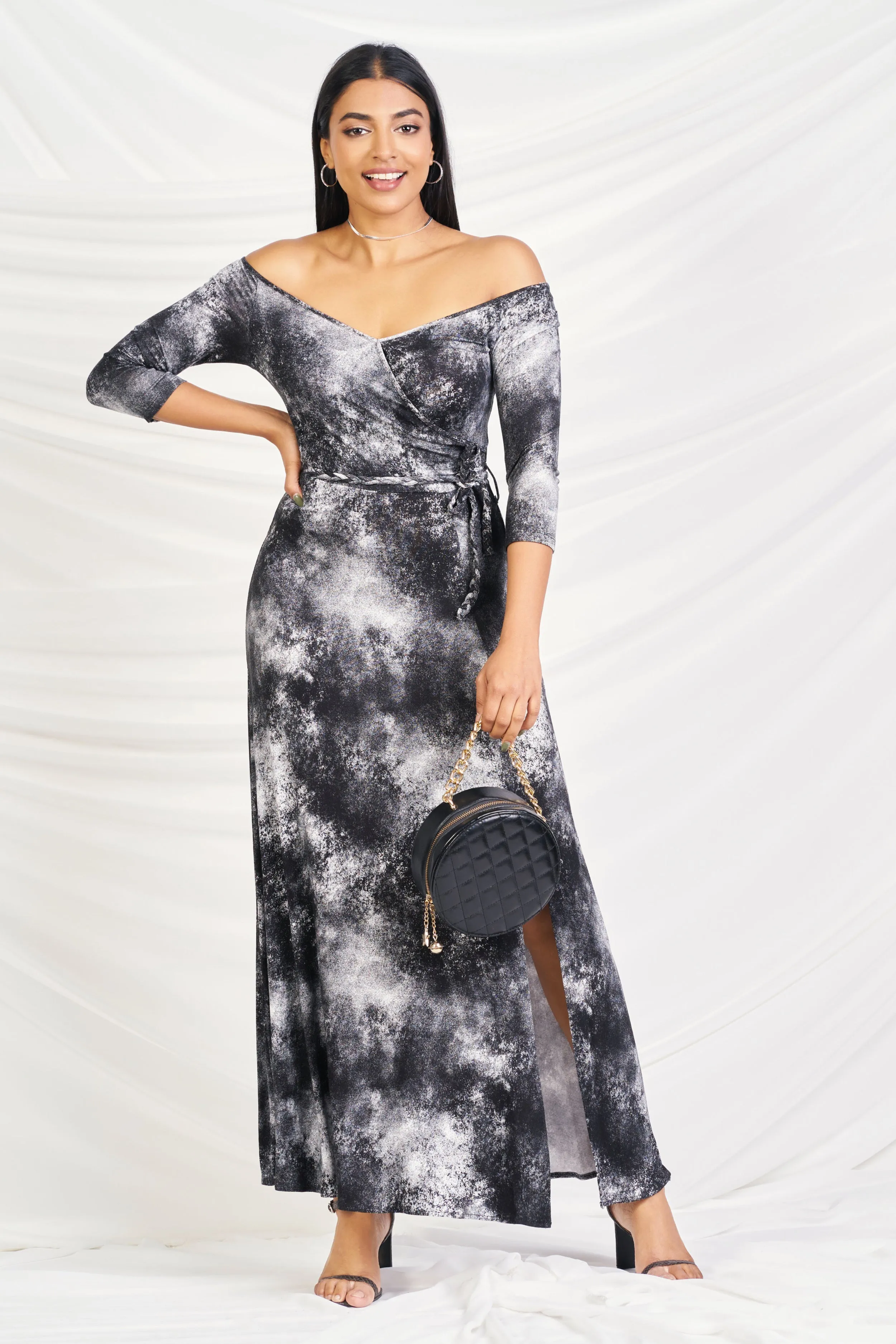 Off Shoulder Maxi Dress - Slim Fit