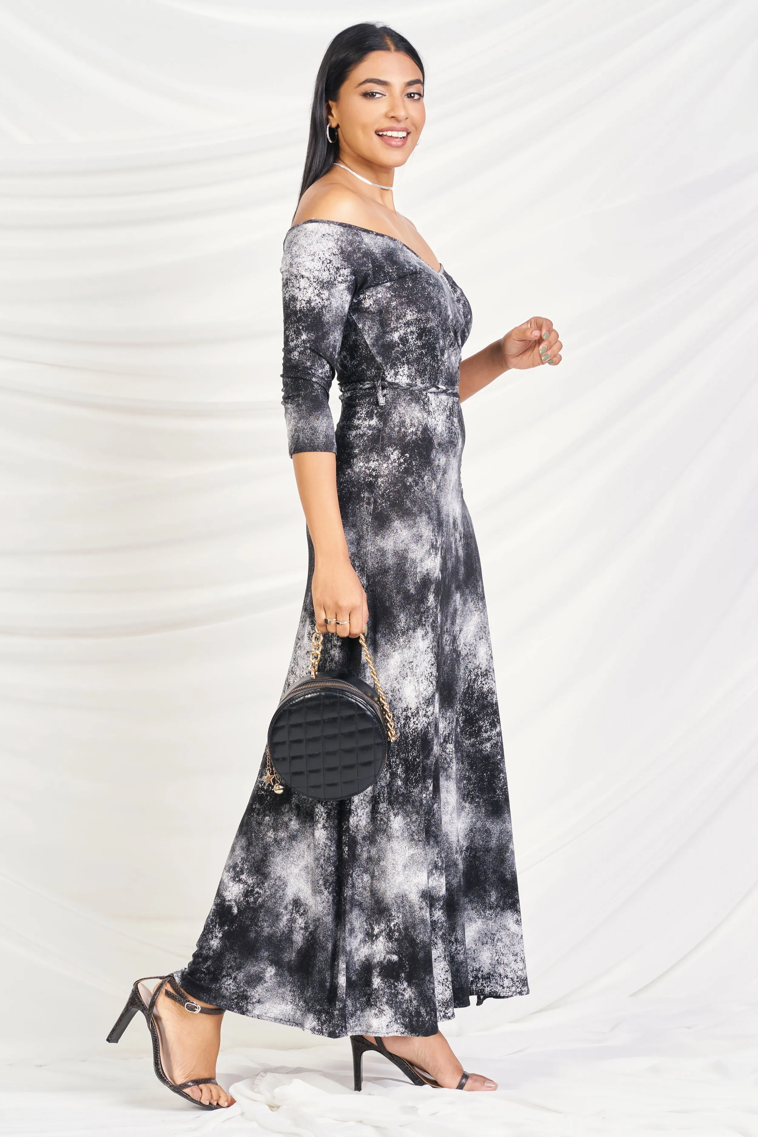 Off Shoulder Maxi Dress - Slim Fit