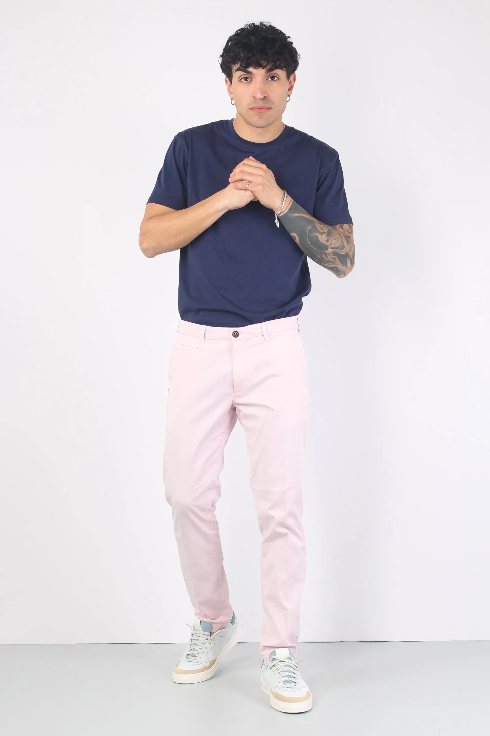 Pantalone Chino Slim Fit Rosa Antico