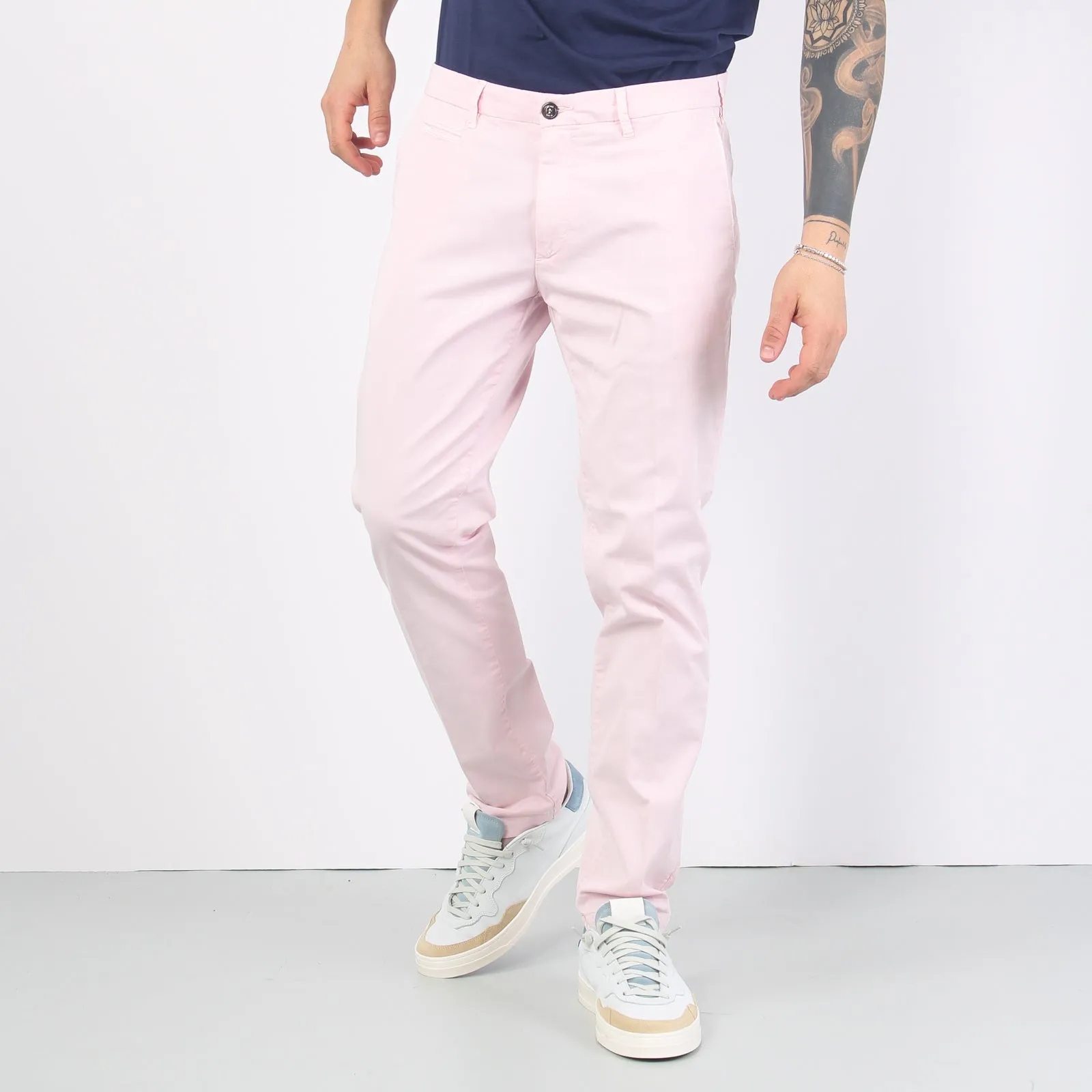 Pantalone Chino Slim Fit Rosa Antico