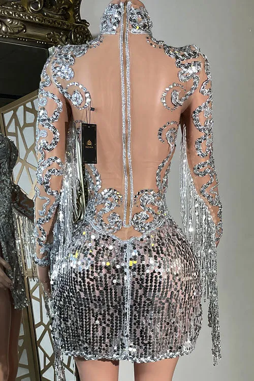 Partition Sequin Dress