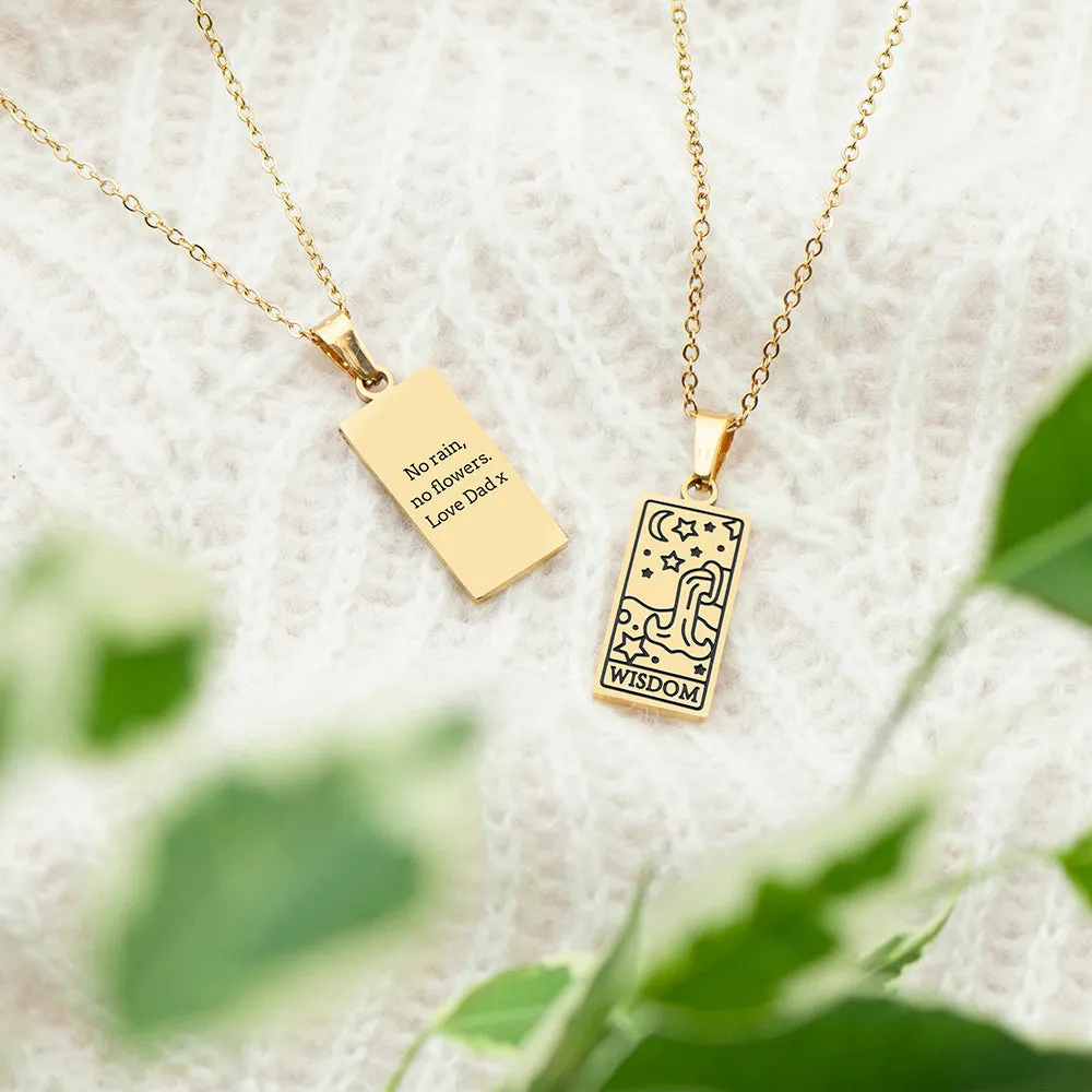 Personalised Wisdom Tarot Card Necklace