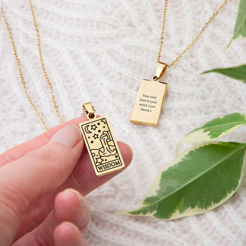 Personalised Wisdom Tarot Card Necklace