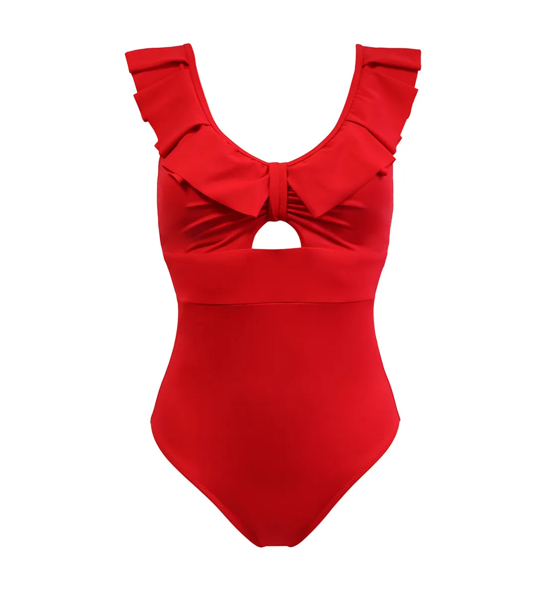 Pour Moi Space Frill Non Wire Swimsuit (18106) - Red