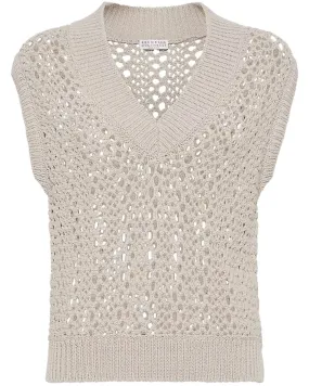 Quarzo Net Knit Cap Sleeve Top