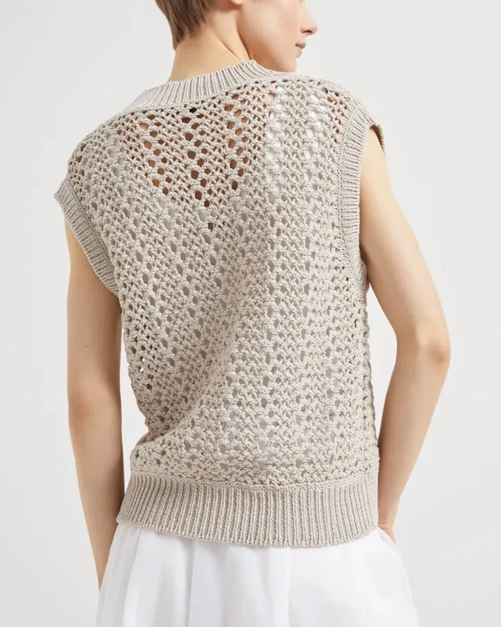 Quarzo Net Knit Cap Sleeve Top