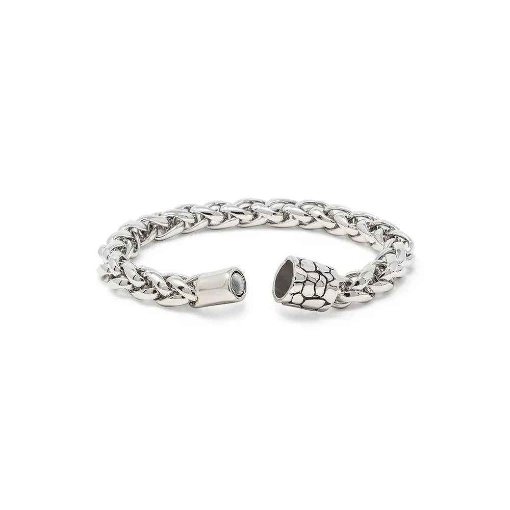 Rhodium Bracelet with Magnetic Clasp