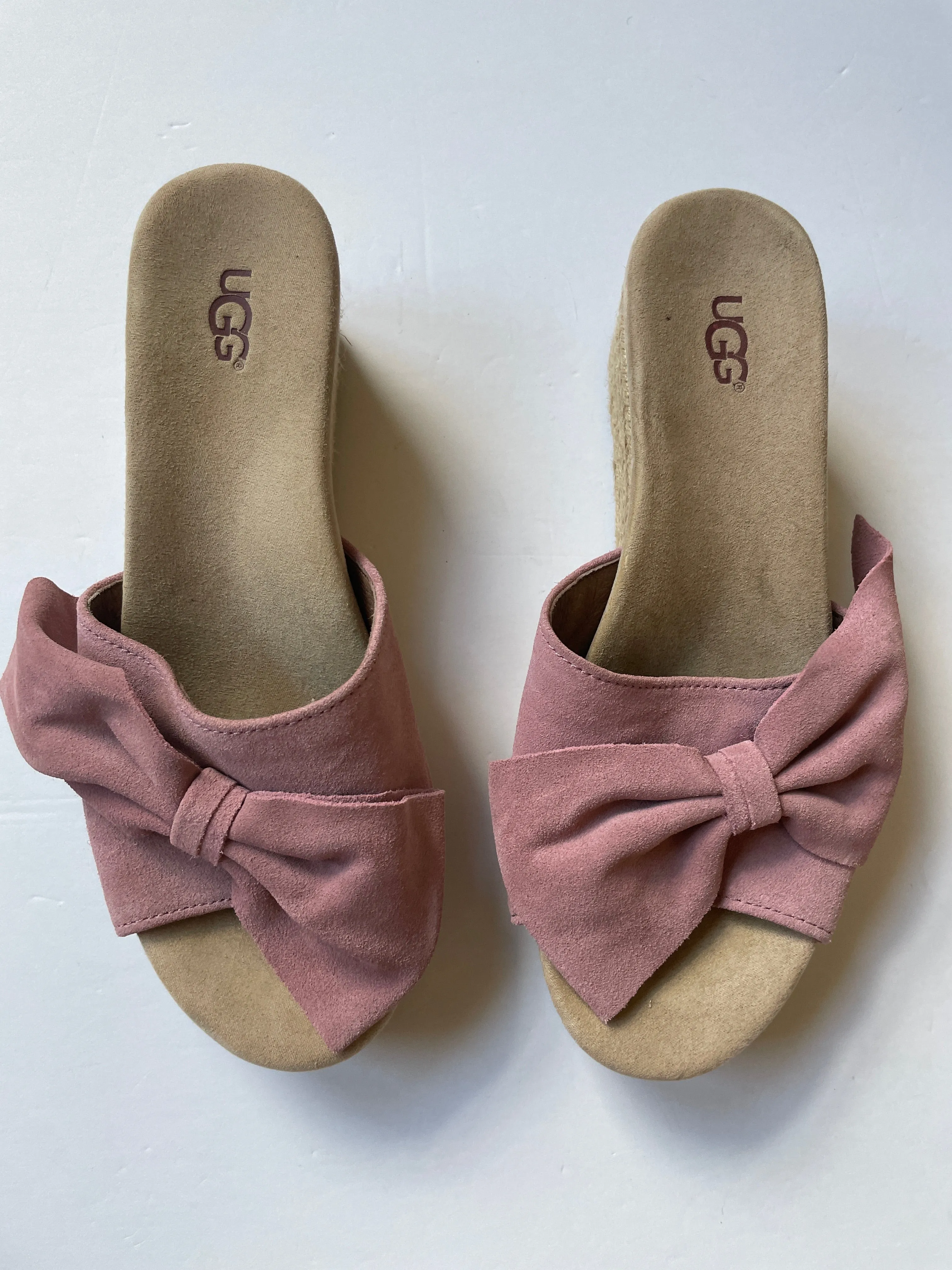 Sandals Heels Wedge By Ugg In Pink, Size: 8.5