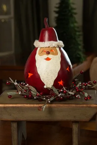 Santa with Stars Gourd - Available in Multiple Sizes