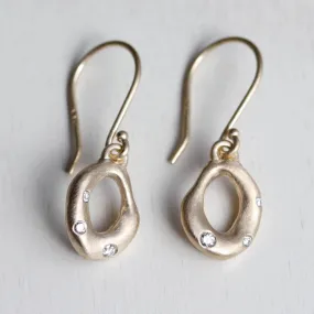 Sculpted Torus Diamond Dangle Earrings