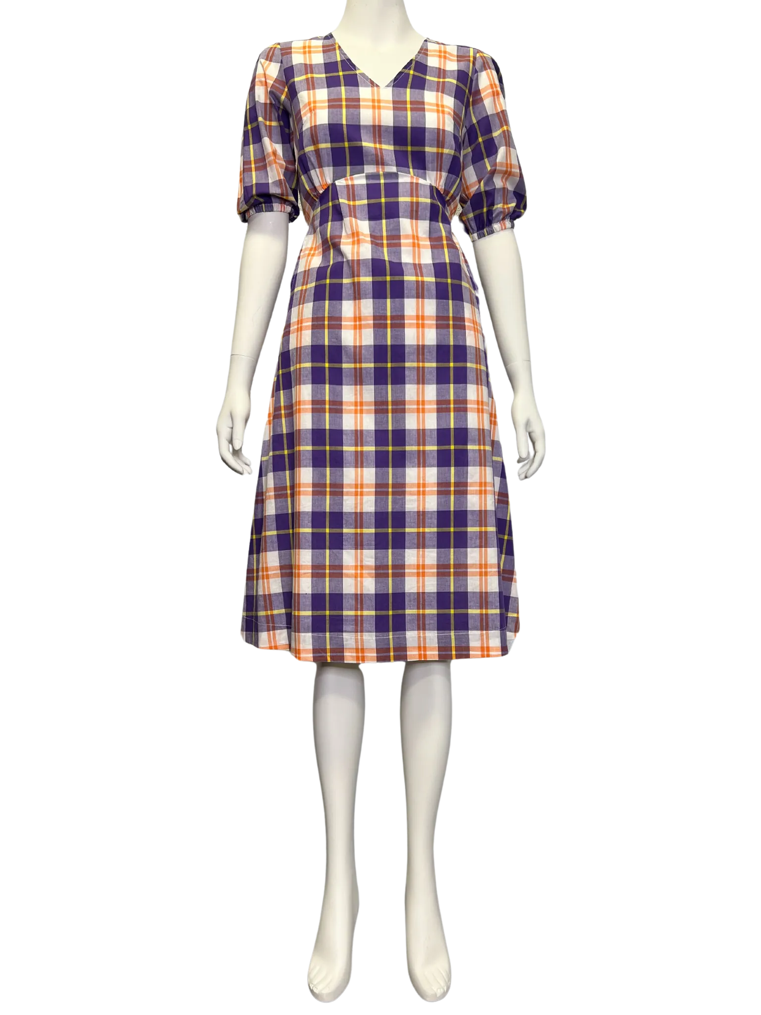 Size 6 - Leonard St Purple Check Aviary Dress