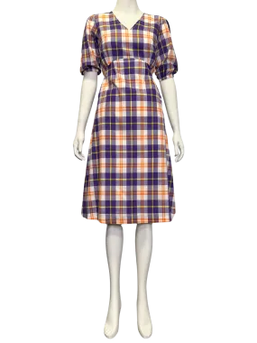 Size 6 - Leonard St Purple Check Aviary Dress