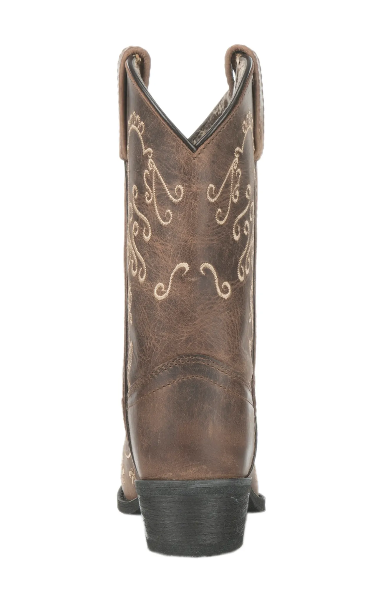 Smoky Mountain Kids Antique Mocha with Cream Embroidery Snip Toe Cowboy Boots