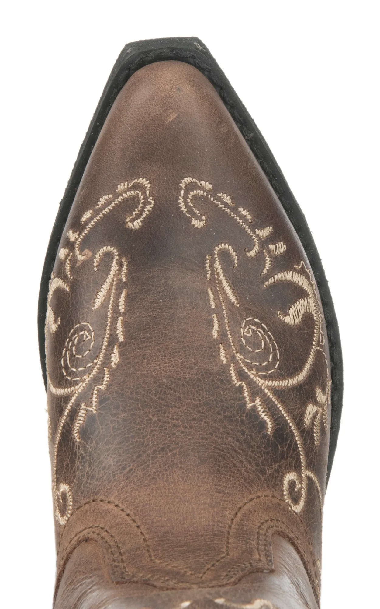 Smoky Mountain Kids Antique Mocha with Cream Embroidery Snip Toe Cowboy Boots