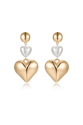 Spread the Love Pearl Heart Dangle Earrings