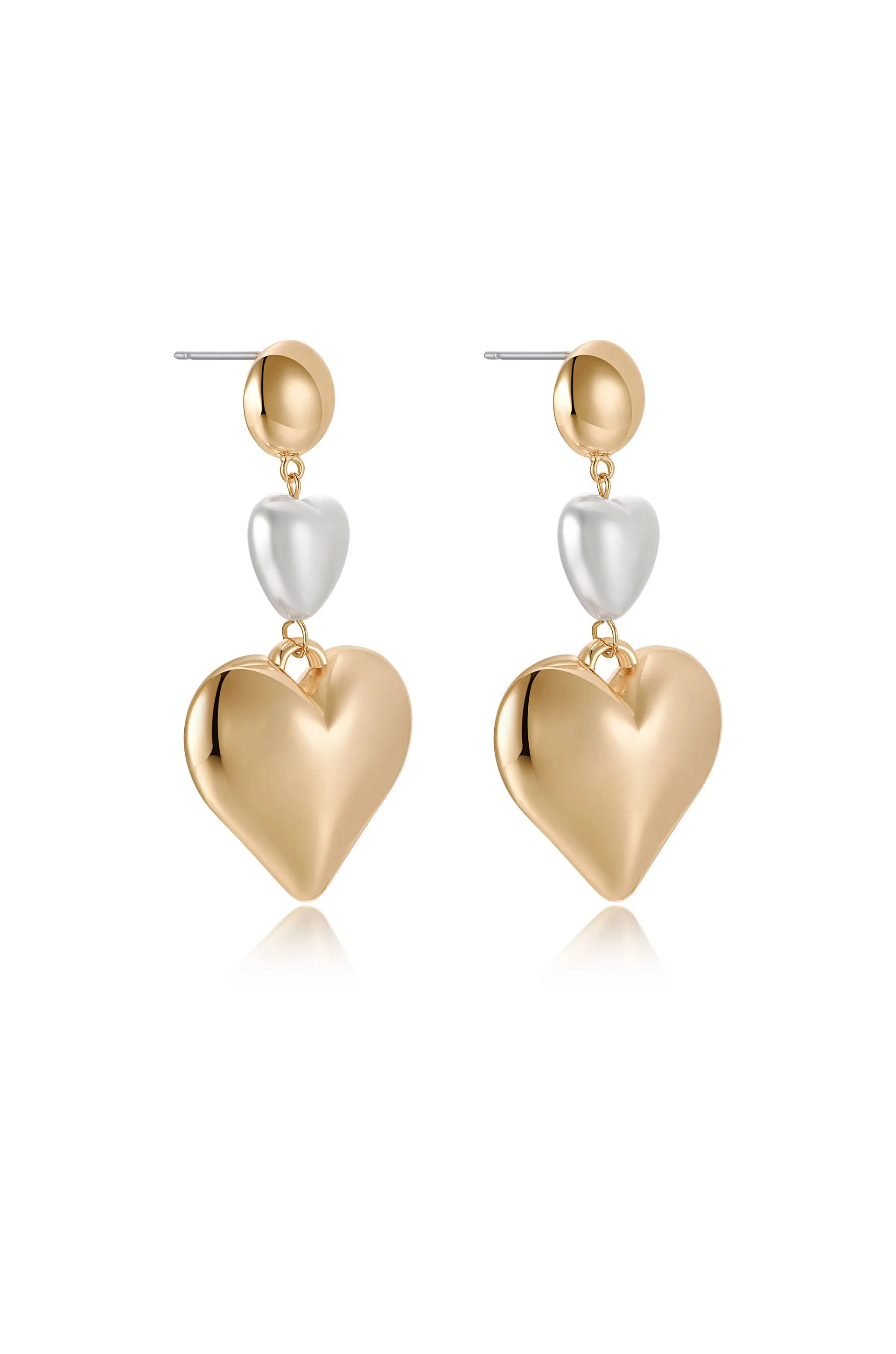 Spread the Love Pearl Heart Dangle Earrings