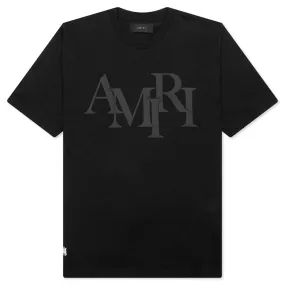 Staggered Logo Tee - Black