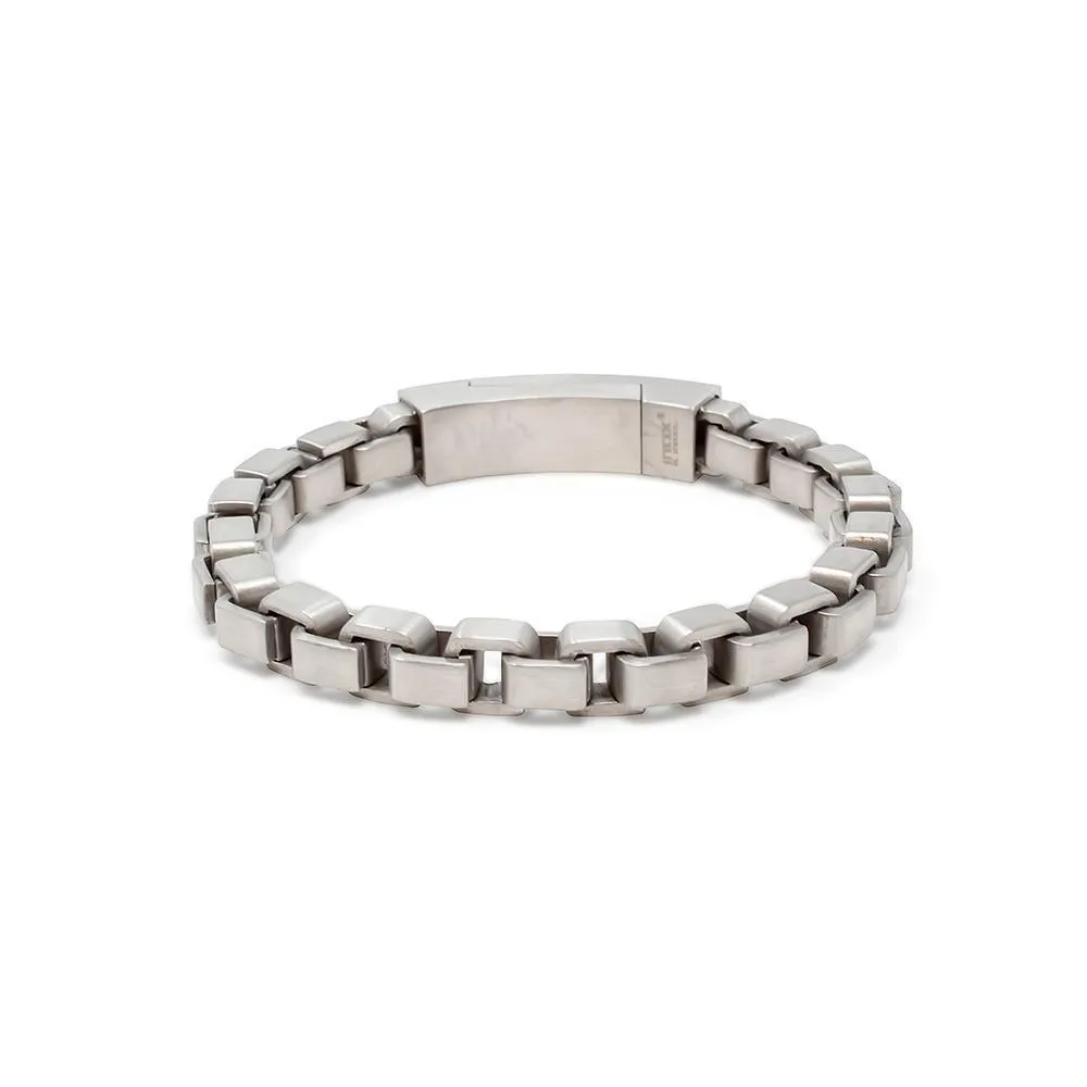 Stainless Steel Bold Box Chain Bracelet 8 Inch