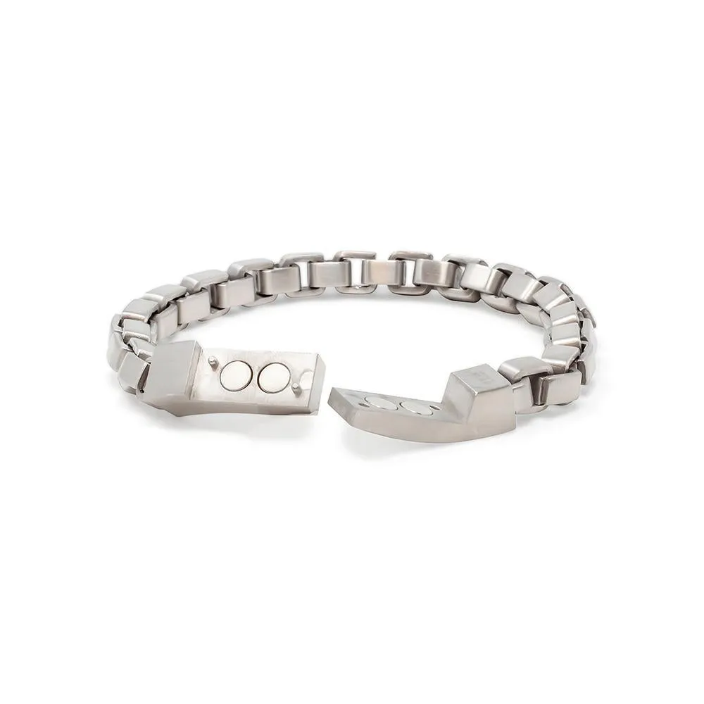 Stainless Steel Bold Box Chain Bracelet 8 Inch