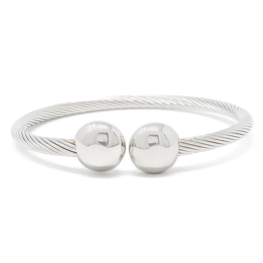 Stainless Steel Cable Bangle with Magnet Ends