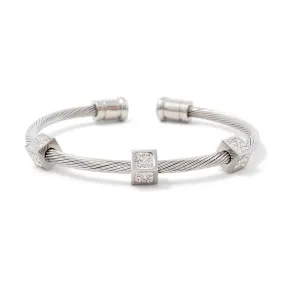 Stainless Steel Wire Open Bangle Square