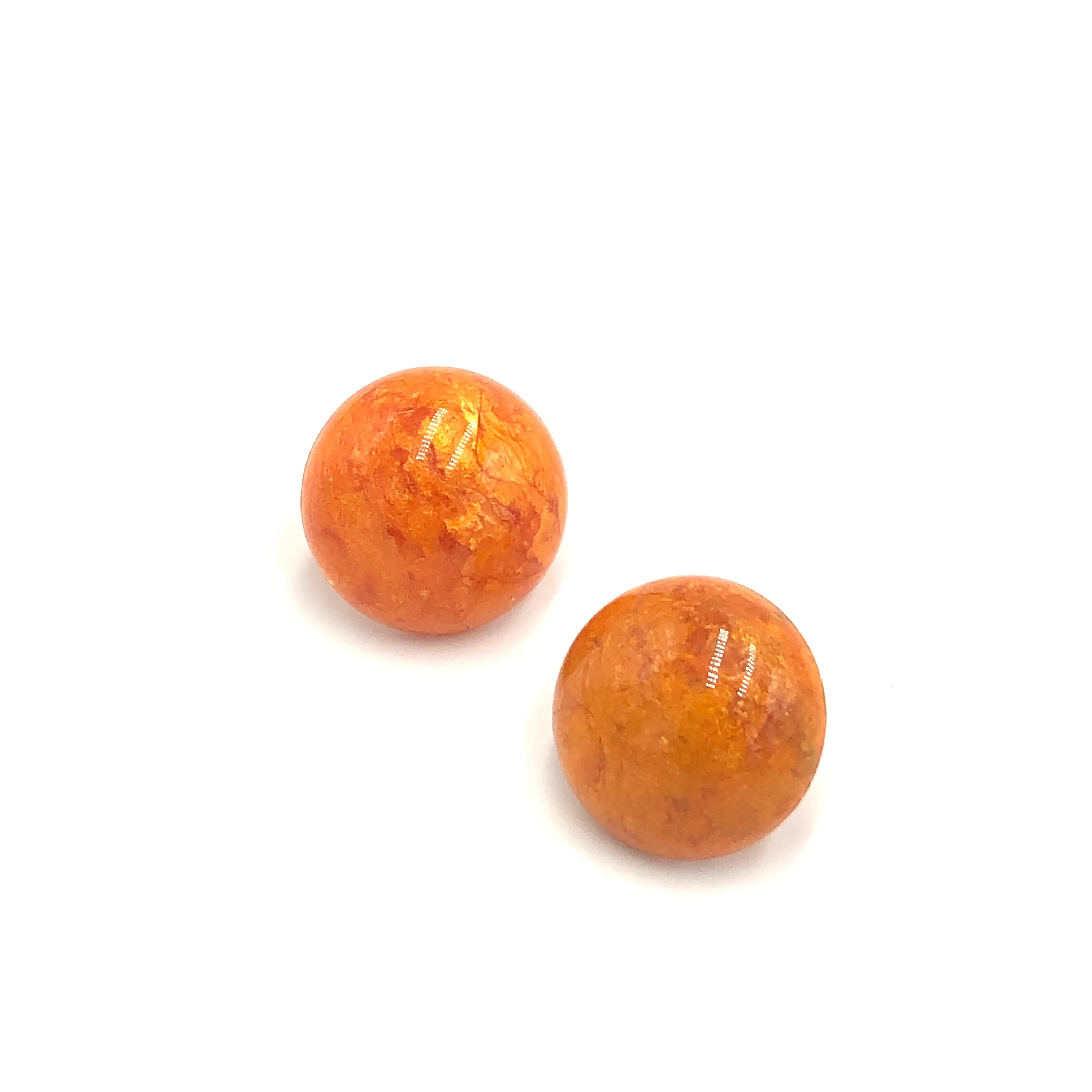 Sun Orange Capiz Lucite Stud Earrings *