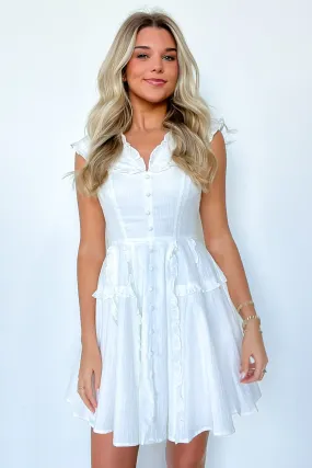 Sweet Wish Ruffle Tim Button Dress