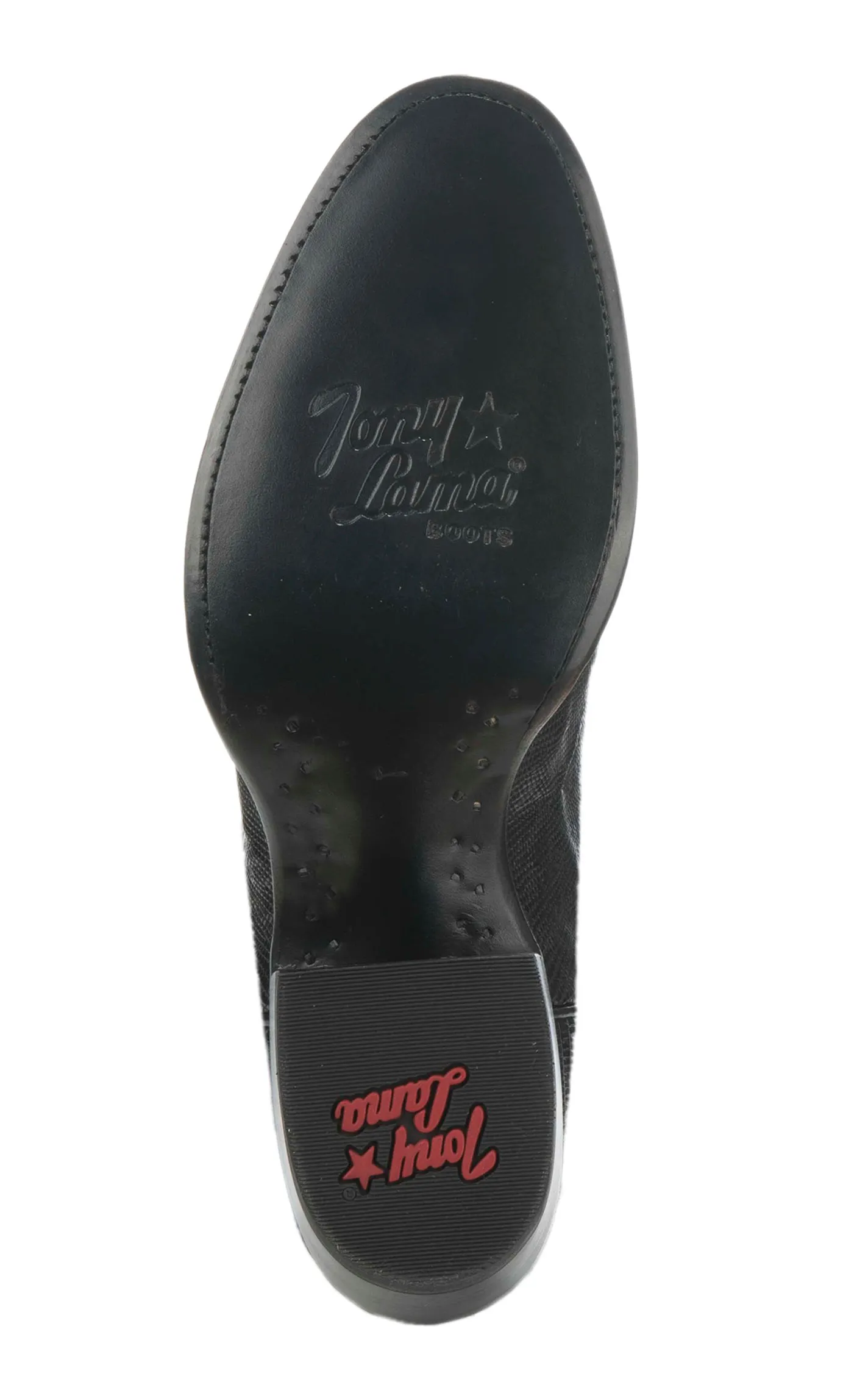 Tony Lama Men's Black Lizard R-Toe Exotic Cowboy Boots