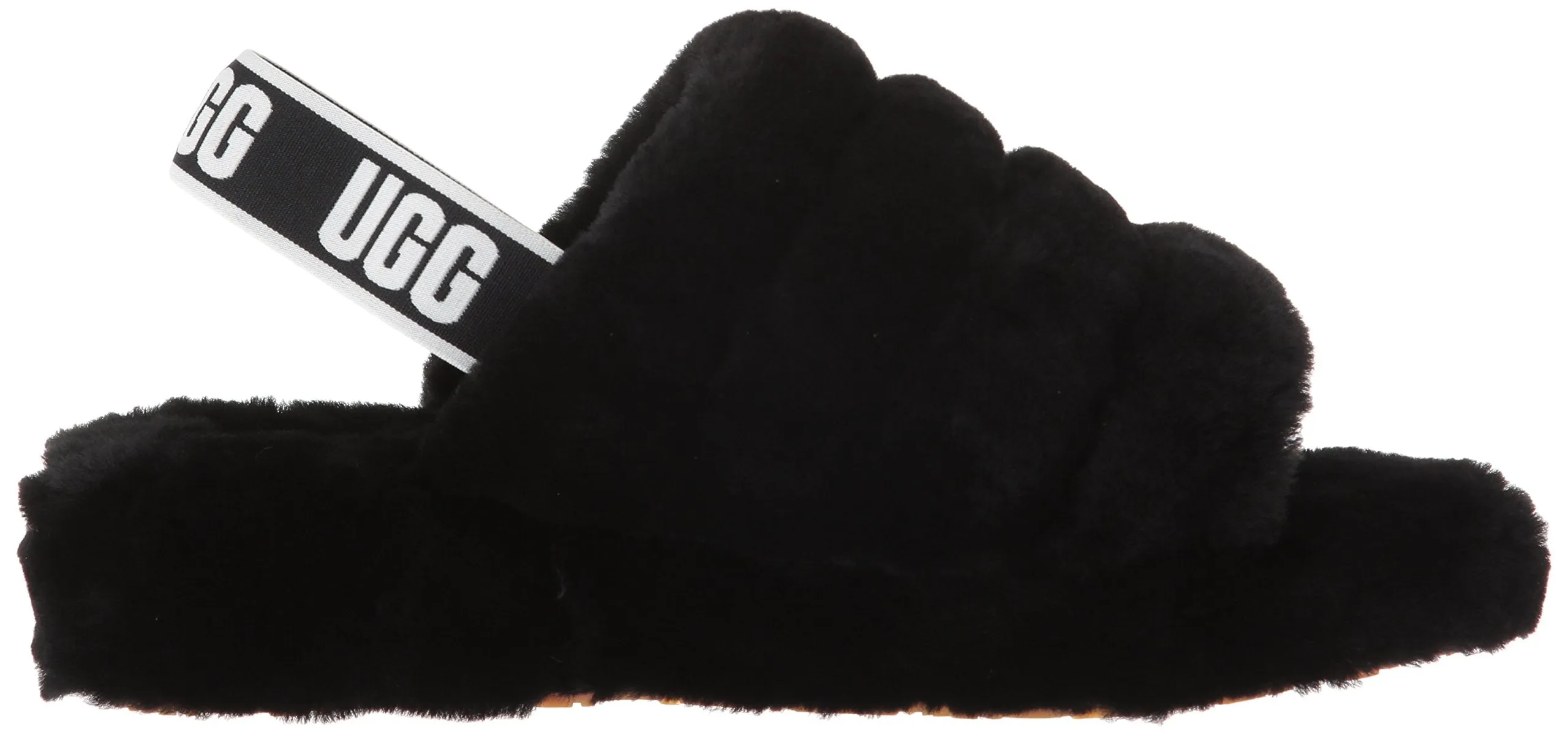 UGG Women's Fluff Yeah Slide Wedge Sandal - Black 8